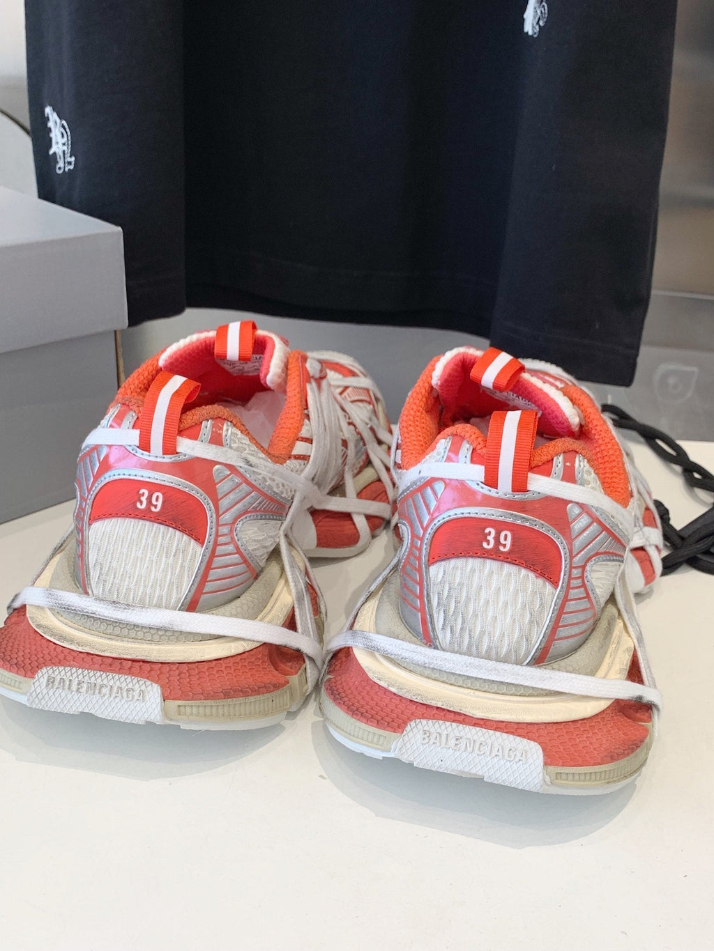3XL EXTREME LACE SNEAKER ORANGE MIX DUST WHITE AND SILVER