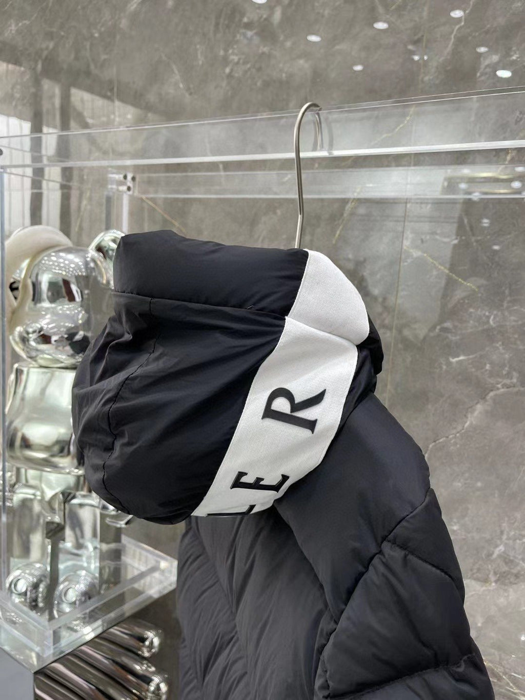 Moncler Hood-Print Hooded Puffer Coat