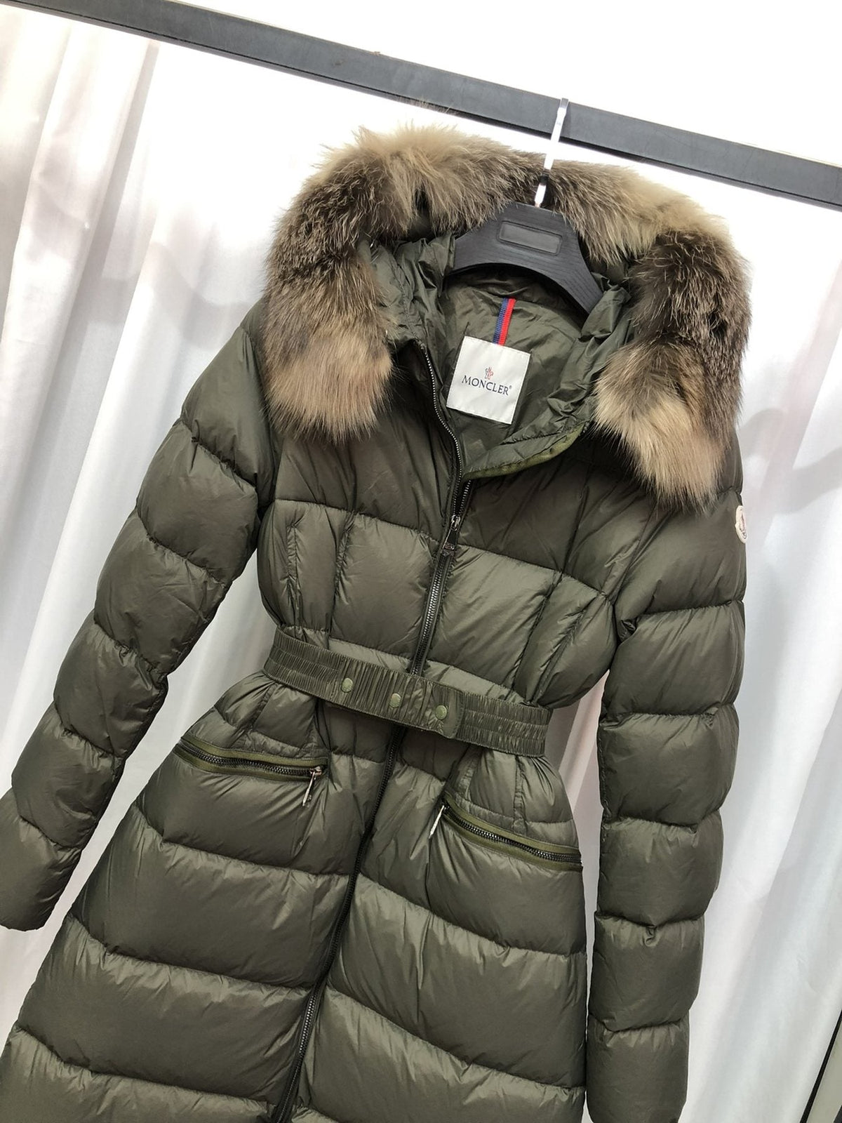 Moncler Long Belted Puffer Coat
