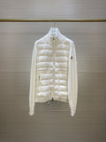 Moncler Quilted Knit-Sleeve Down Jacket