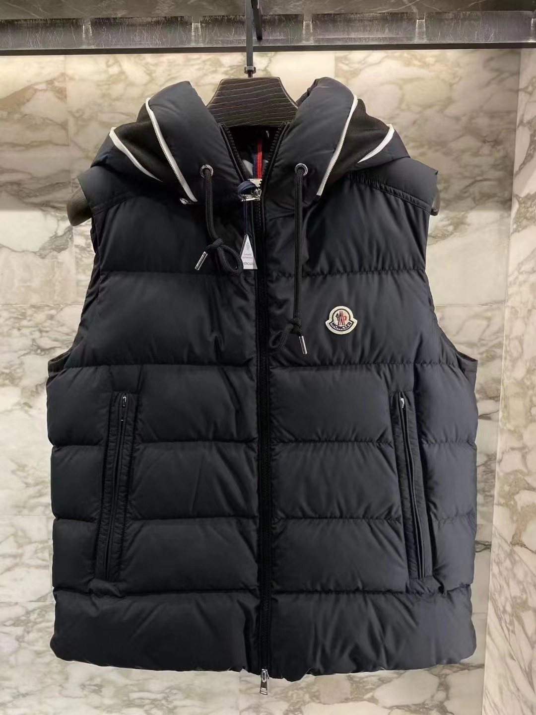 Moncler Hooded Quilted Down Vest