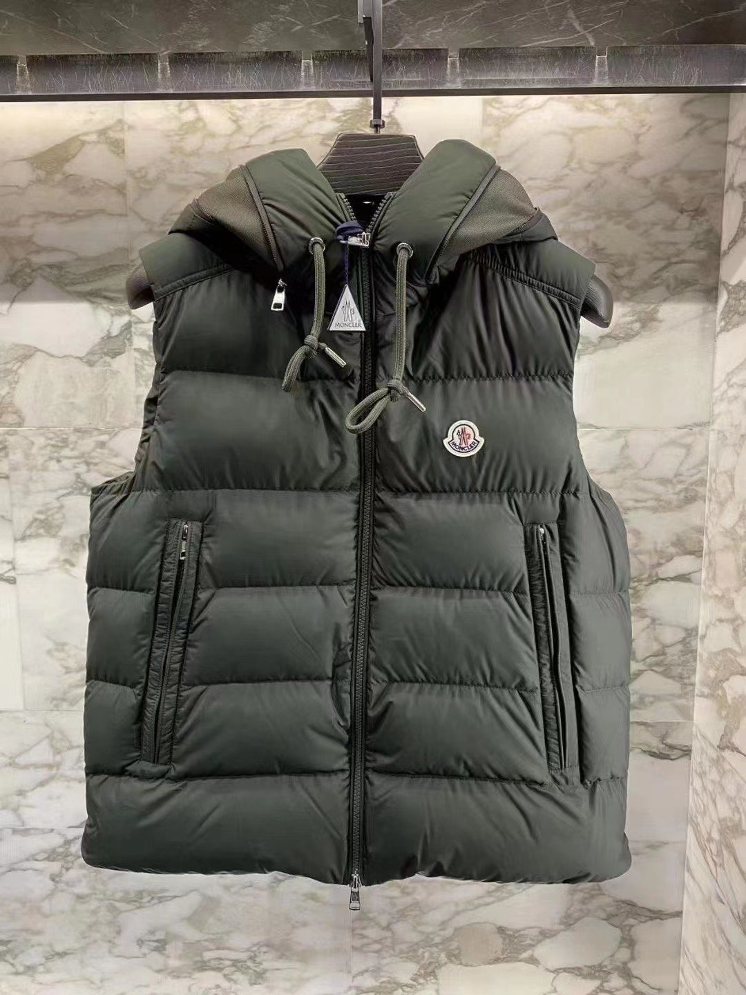 Moncler Hooded Quilted Down Vest