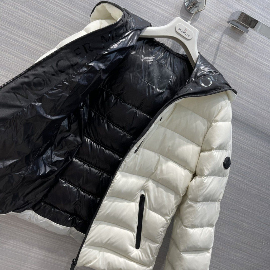 Moncler Women's Reversible Hooded Letter Graphic Puffer Coat