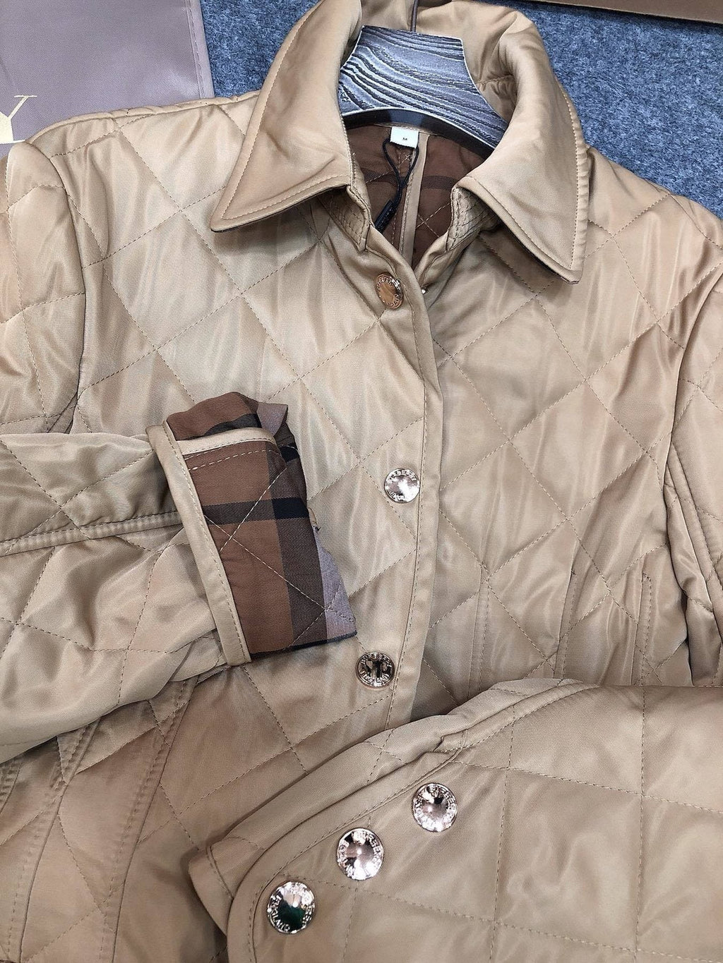 Burberry Women's Diamond-Quilted Belted Jacket