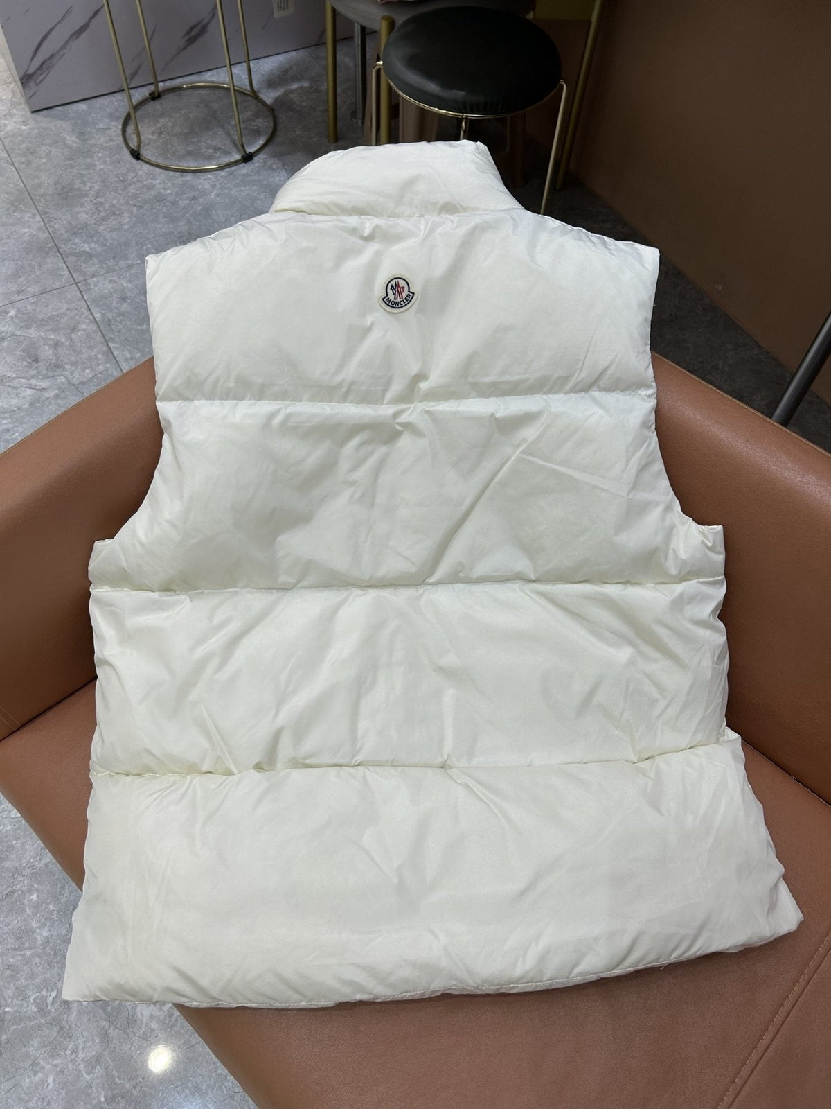 Moncler Striped-Panel Quilted Puffer Vest
