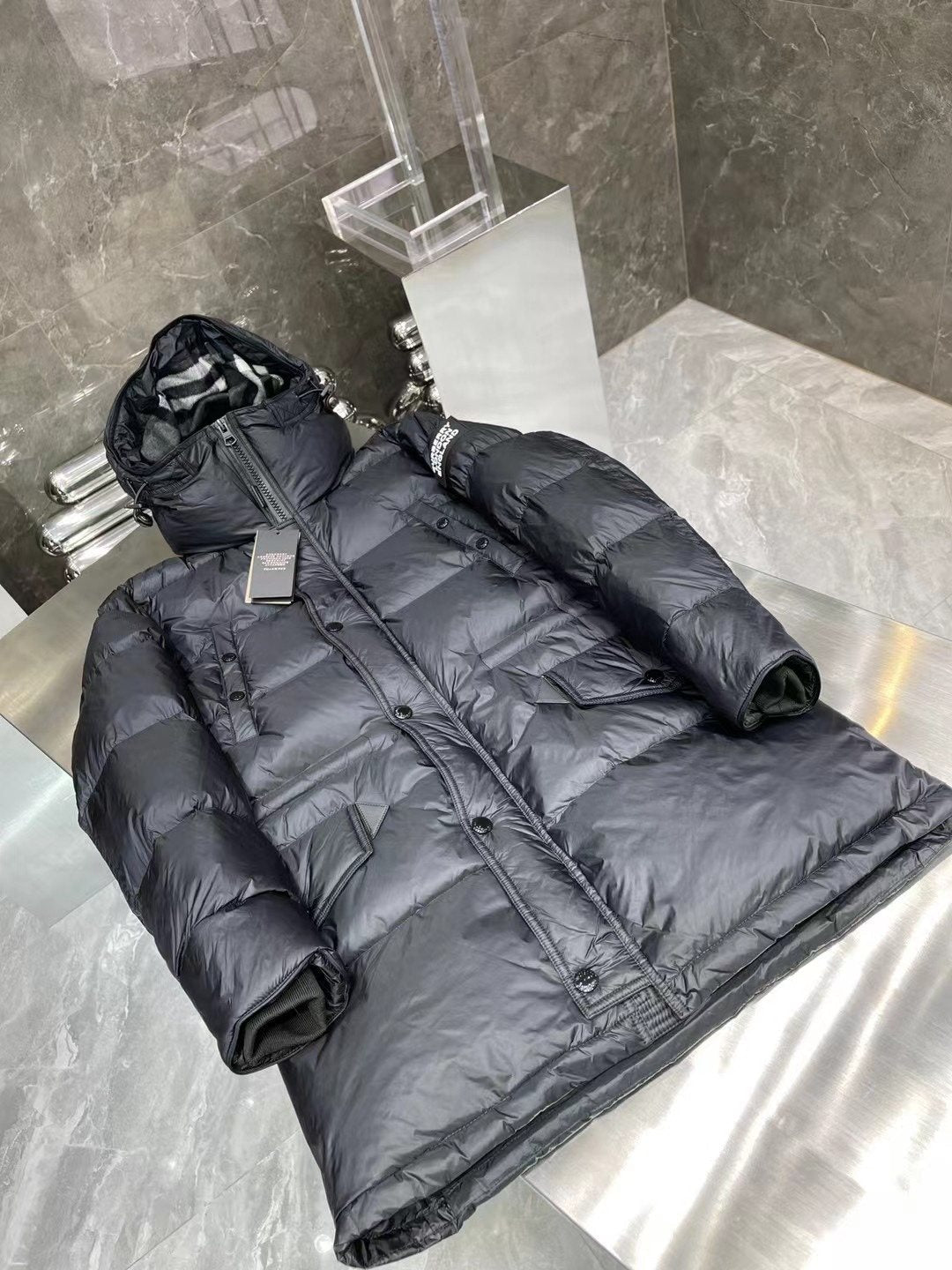 Burberry Black Hooded Puffer Jacket