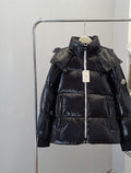 Moncler Hooded Glossy Puffer Coat