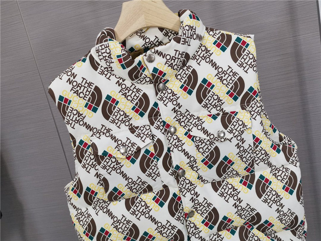 GUCCI White Logo-Print Hooded Padded Vest