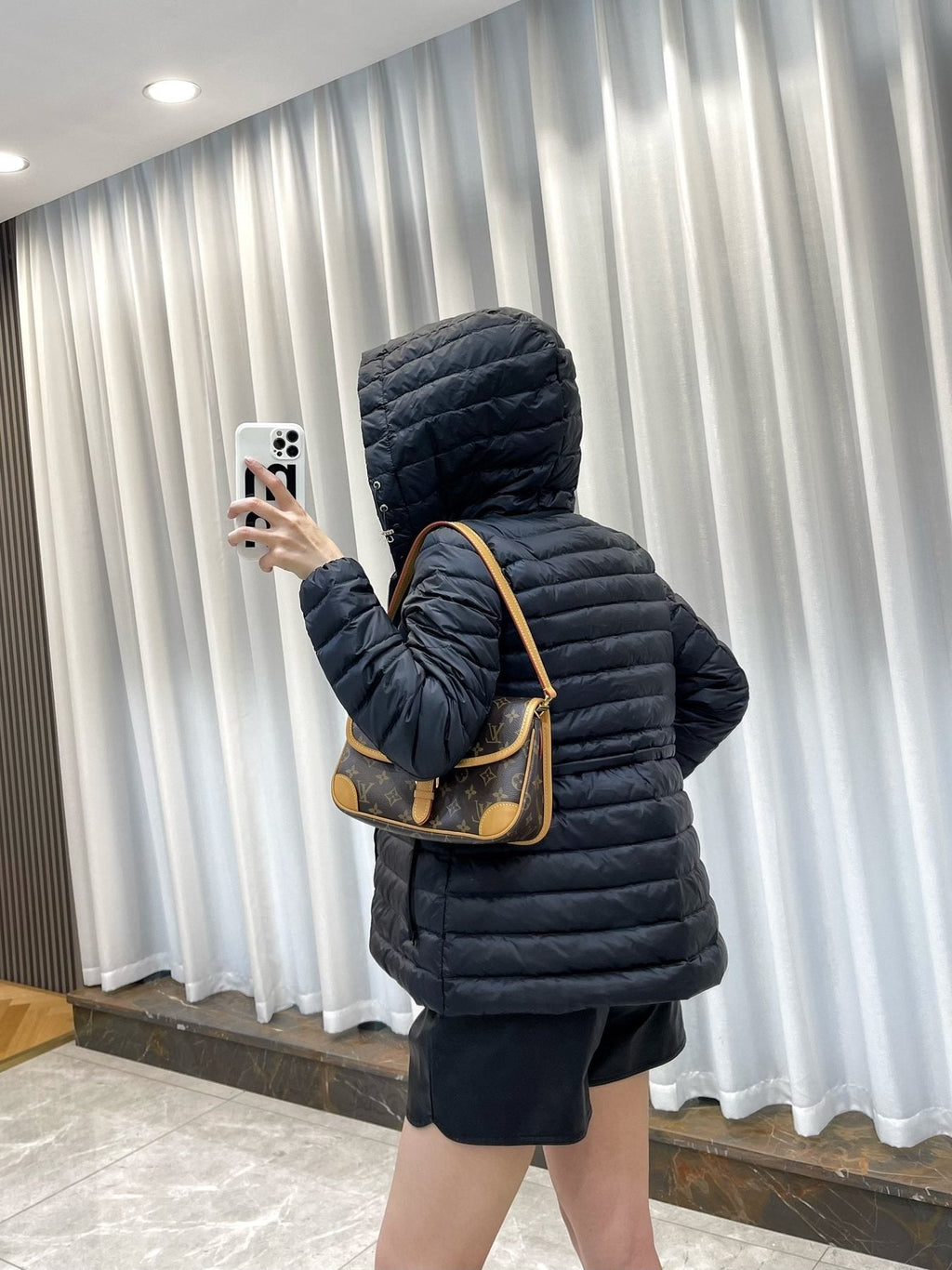 Moncler Short Hooded Down Coat