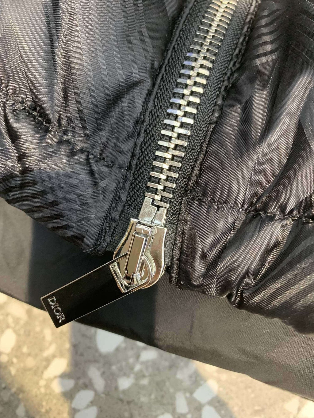 Dior Geometric-Pattern Short Down Jacket