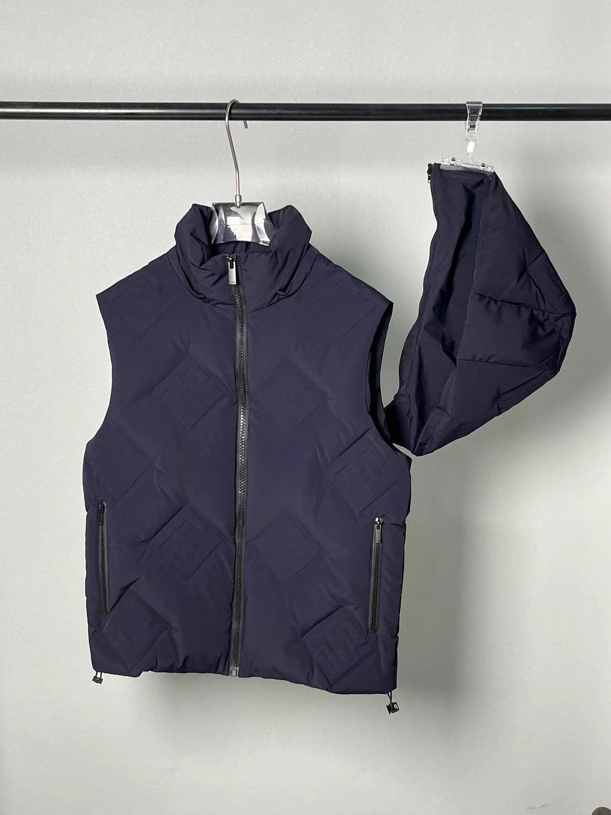 Fendi Geometric-Quilted Hooded Down Vest