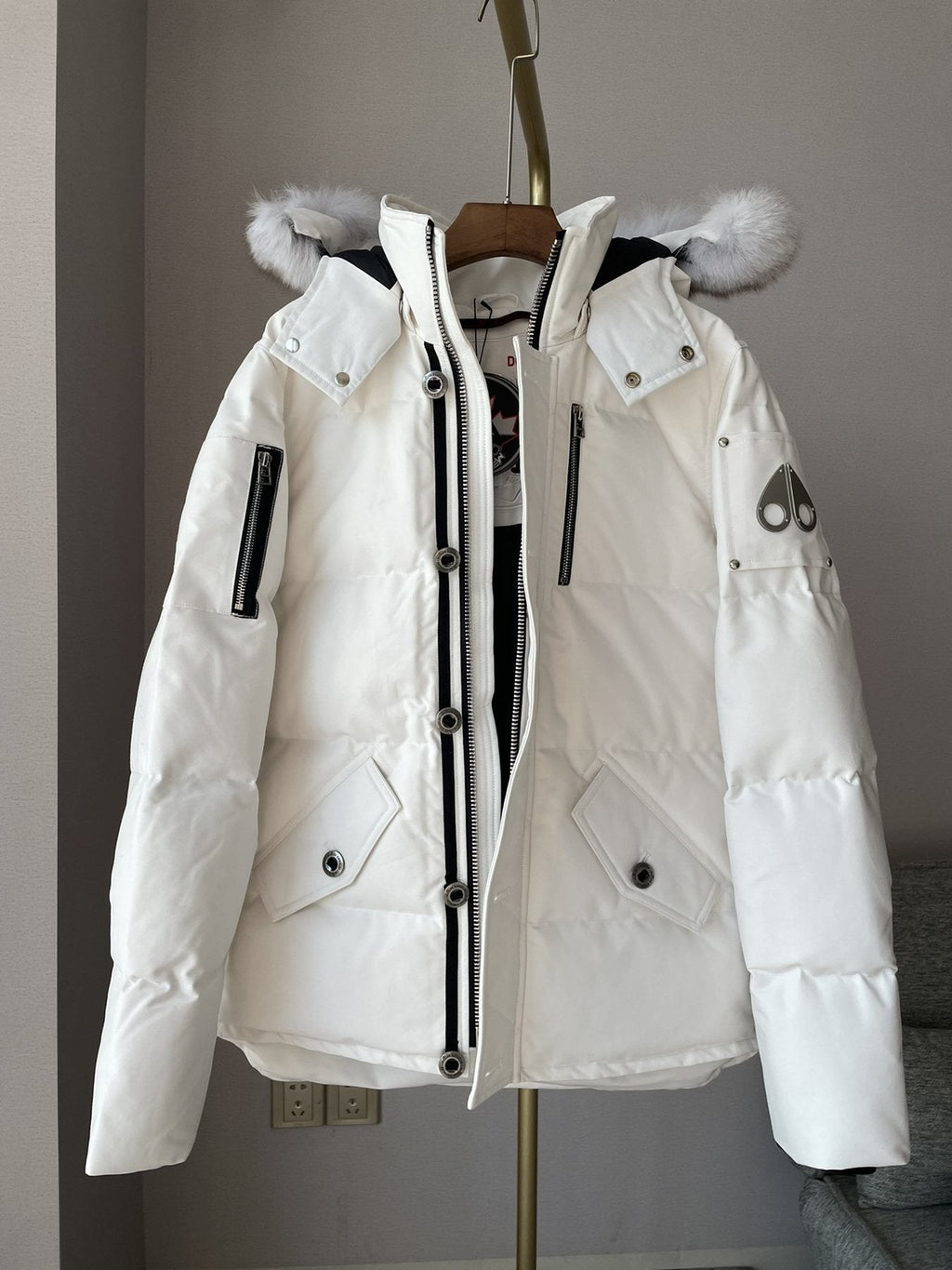 Moose Knuckles Fur-Trim Hooded Puffer Jacket