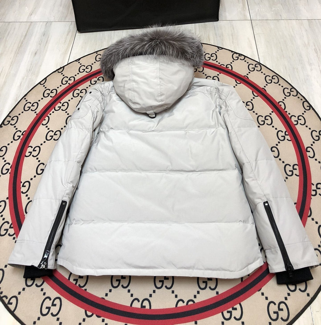 Moose Knuckles Fur-Trim Hooded Puffer Jacket