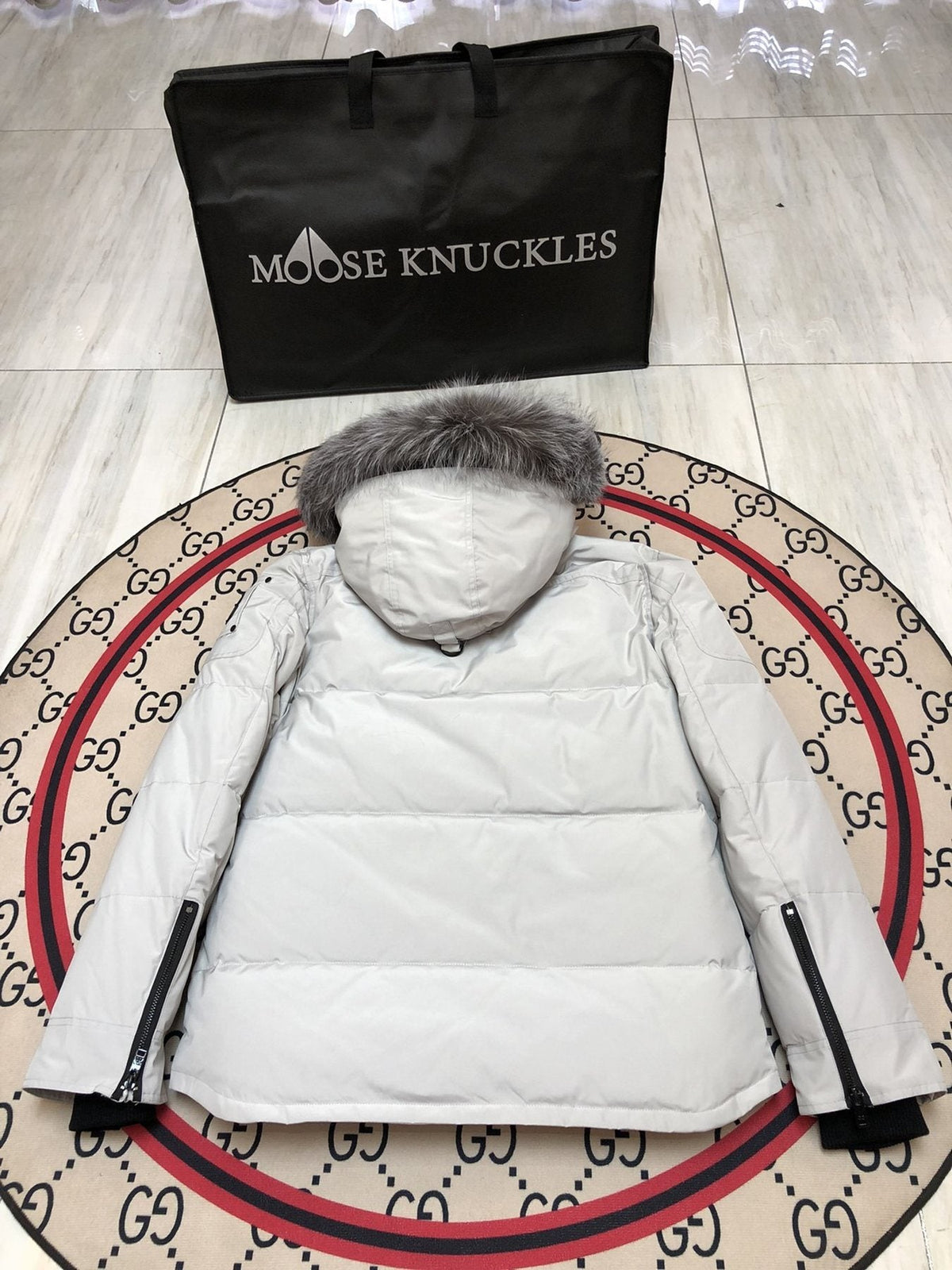 Moose Knuckles Men's Fur-Trim Hooded Puffer Jacket