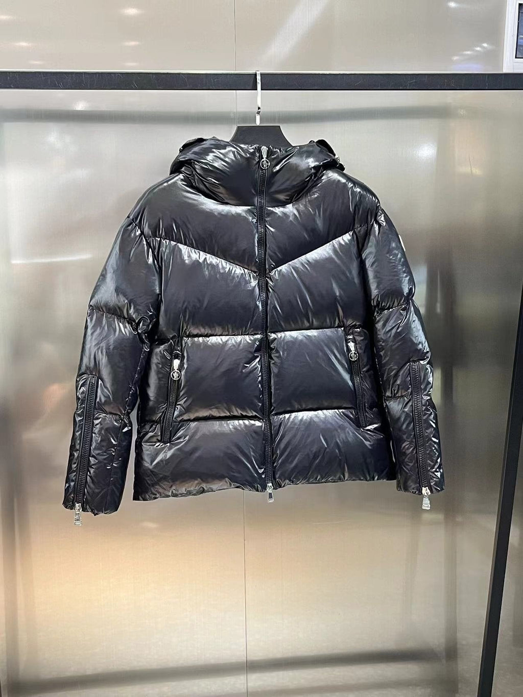Moncler Women's Glossy Hooded Puffer Coat