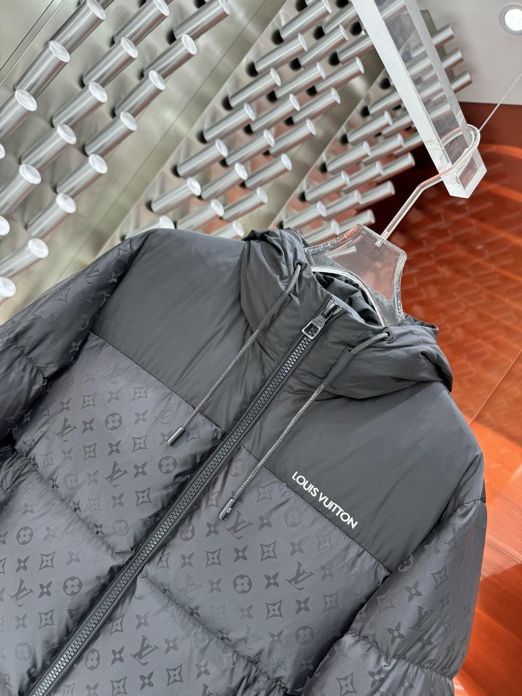 LV Hooded Quilted Puffer Coat