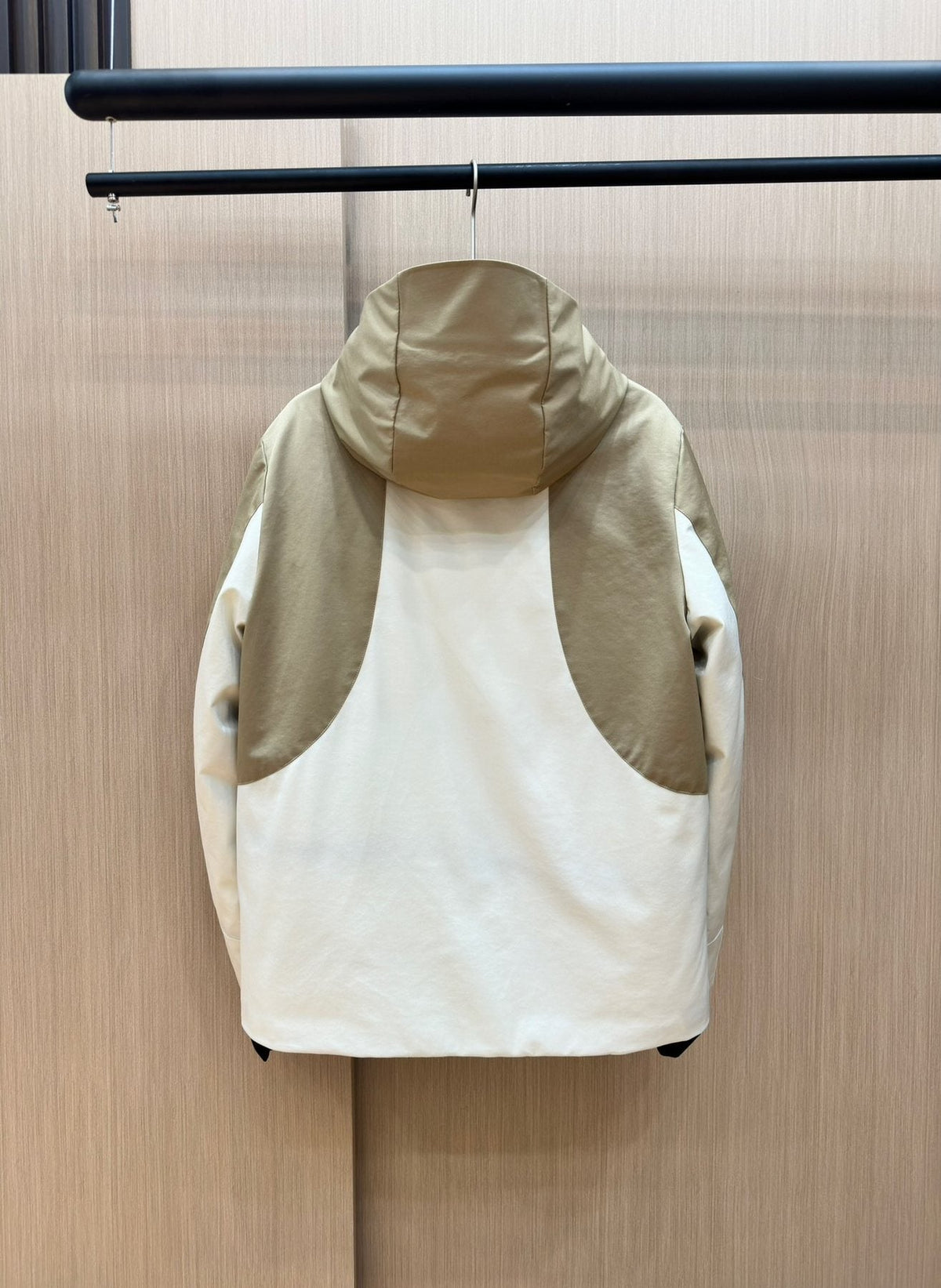 Moncler Color-Block Hooded Puffer Coat