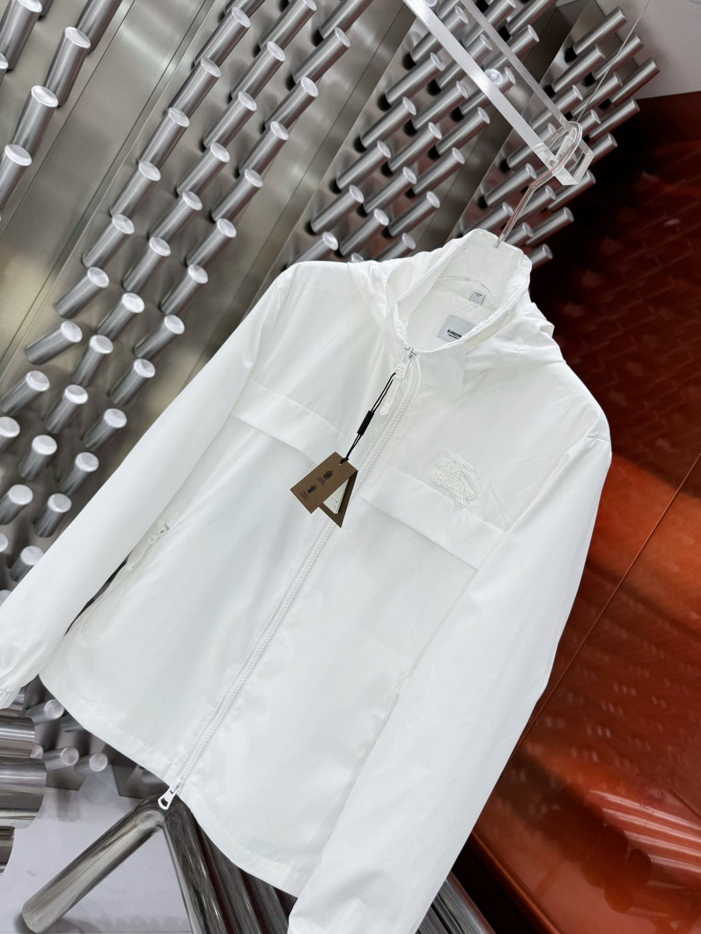Burberry Logo-Panel Hooded Windbreaker Jacket