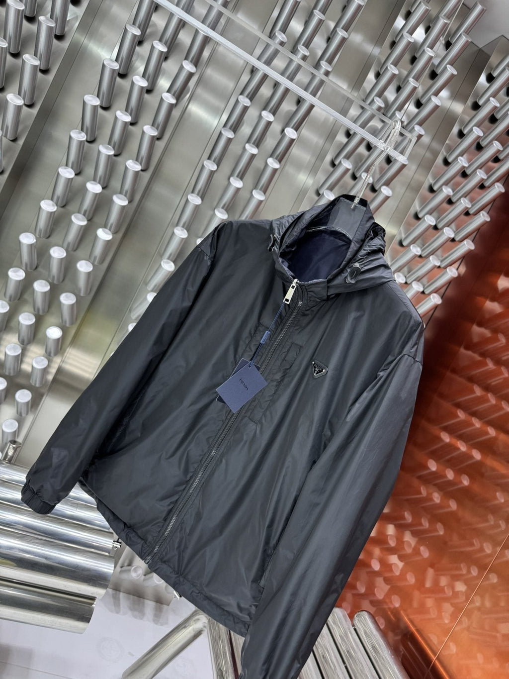 Burberry Triangular-Badge Hooded Windbreaker Jacket