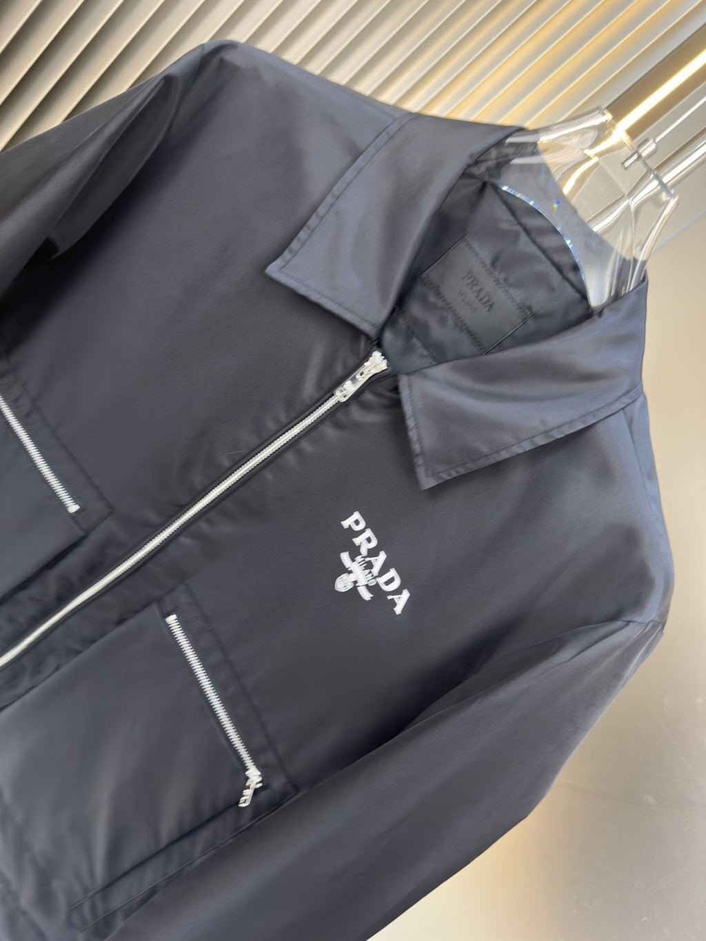 Prada Zip-Front Collared Jacket