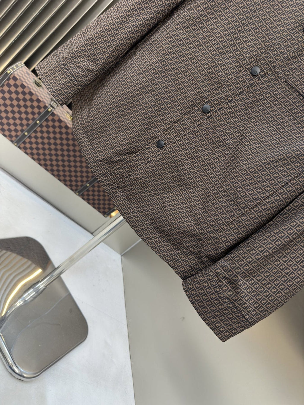 Fendi Geometric Pattern Shirt Jacket