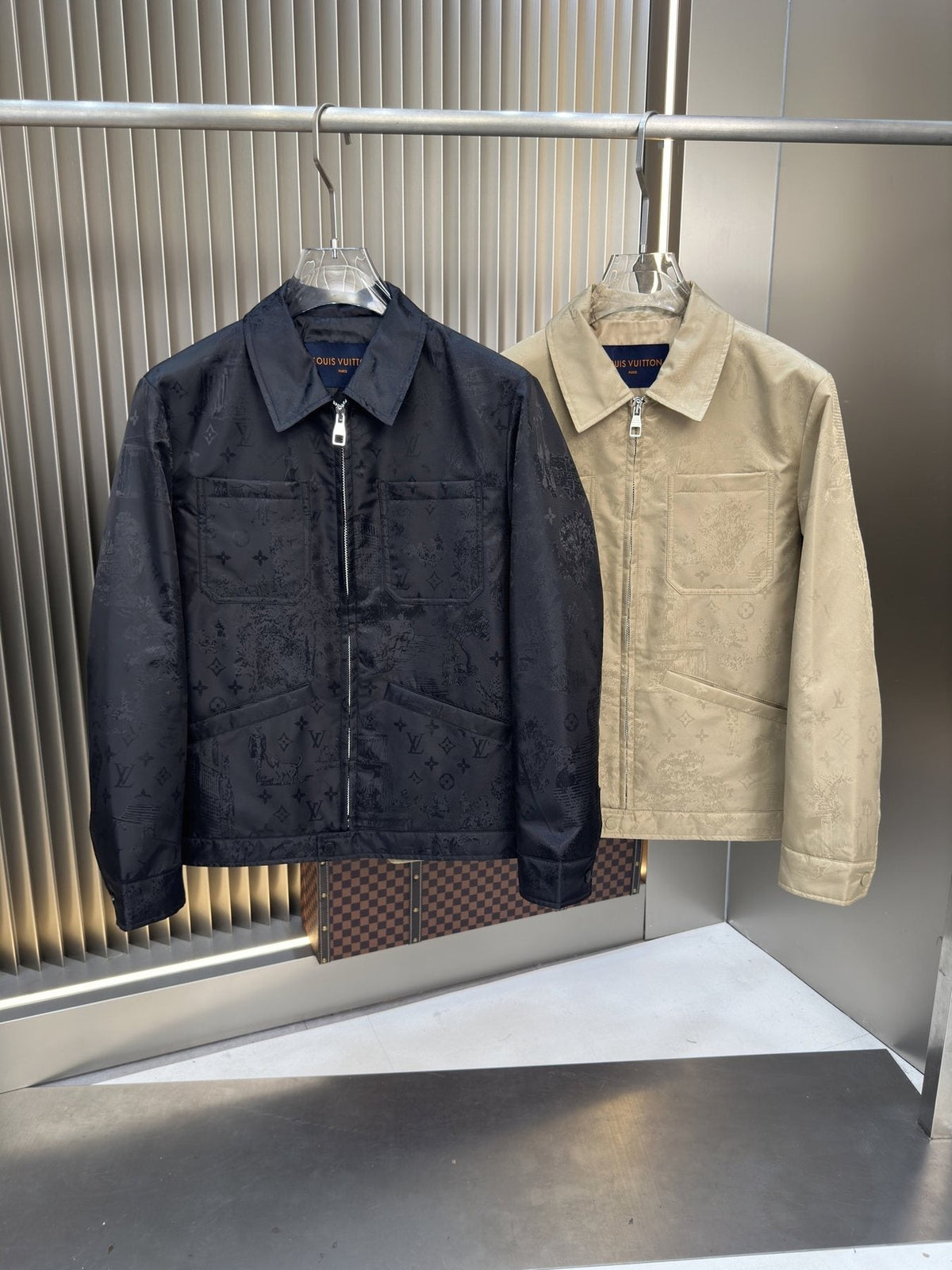 LV Tonal Monogram Zip-Front Jacket