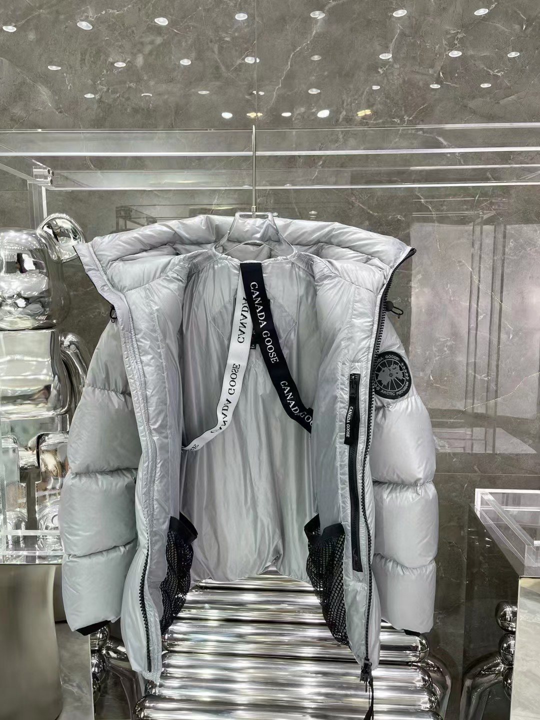 Canada Goose Hooded Glossy Puffer Jacket