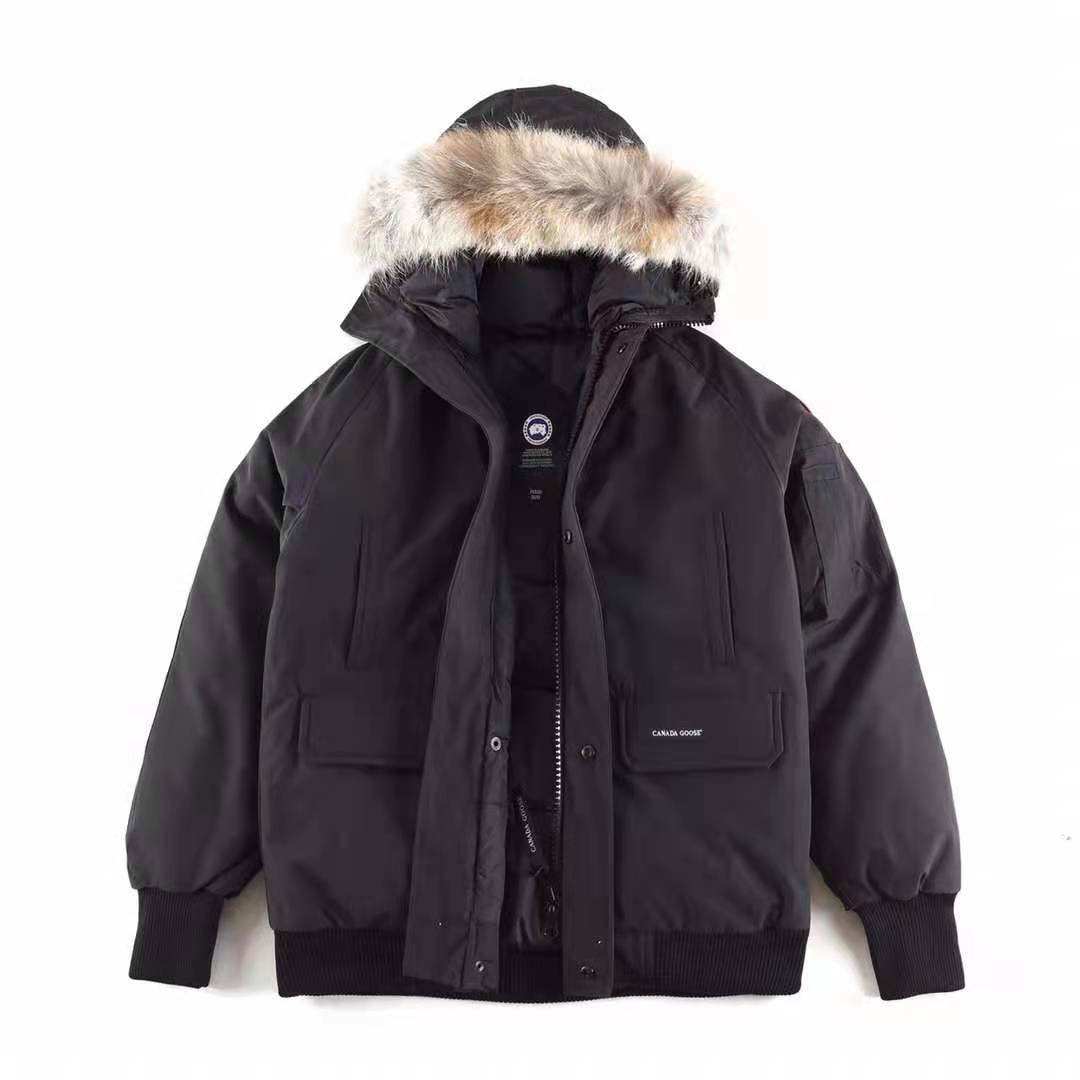 Canada Goose Fur-Trim Hooded Bomber Jacket
