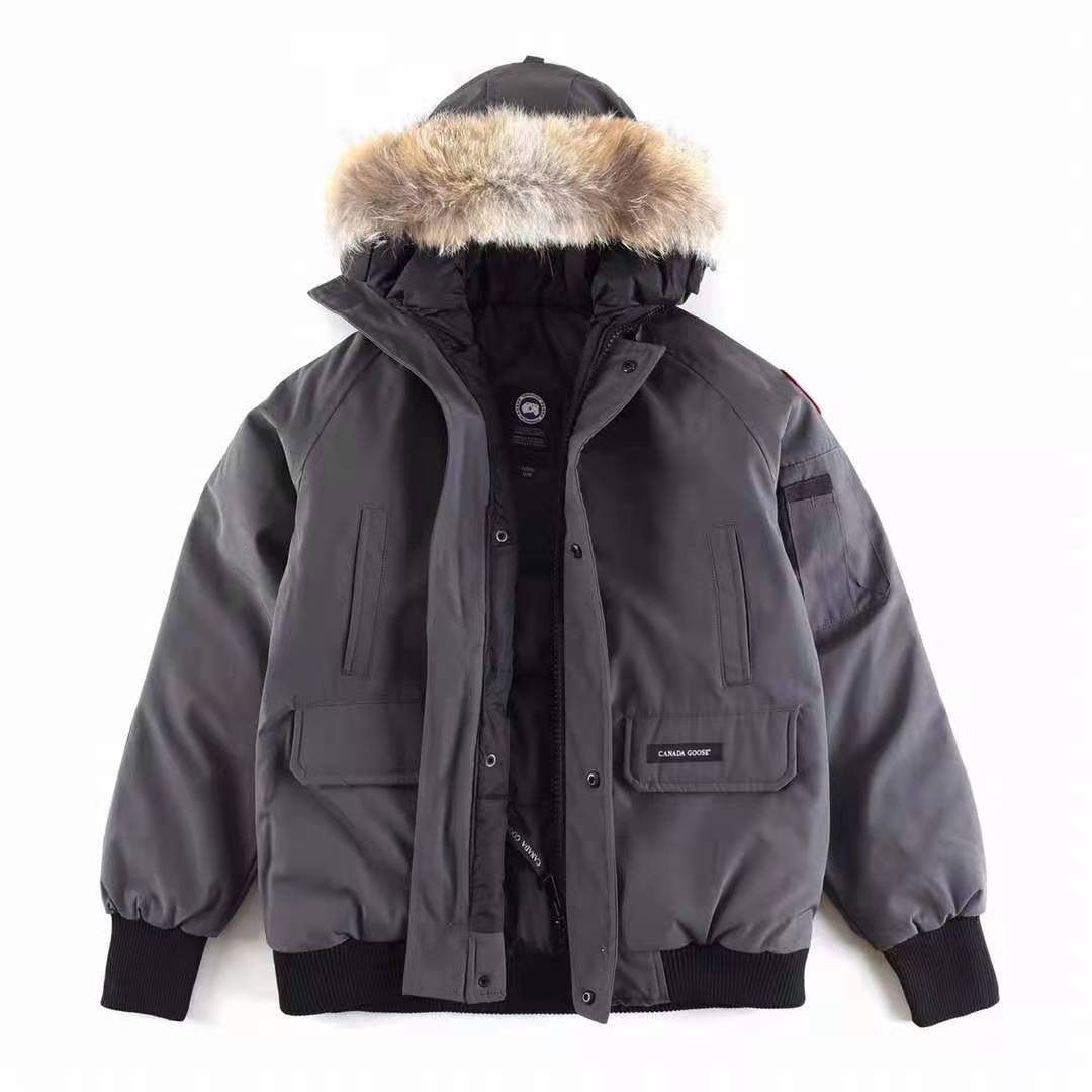 Canada Goose Fur-Trim Hooded Bomber Jacket