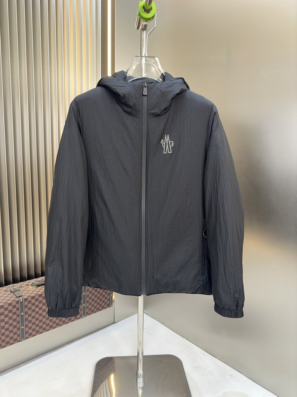 Moncler Black Hooded Puffer Coat
