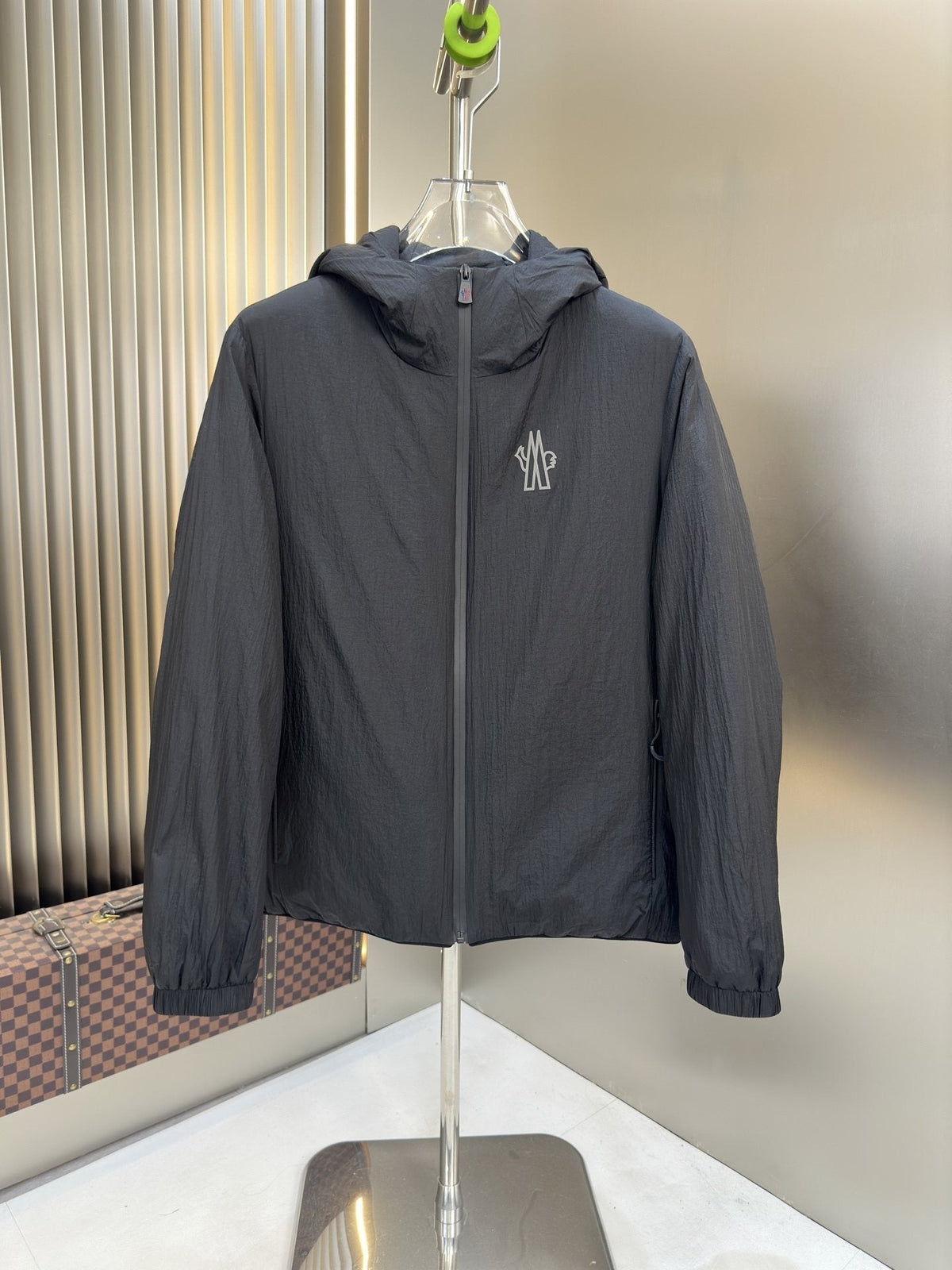 Moncler Black Hooded Puffer Coat