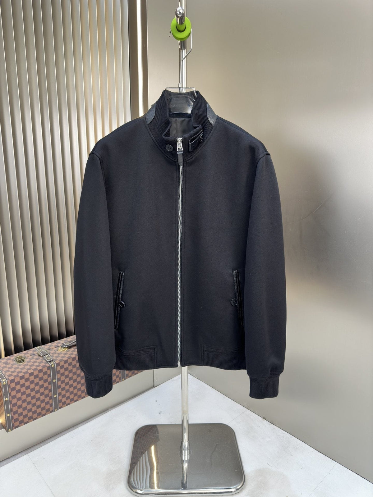 Prada Navy Zip-Front Jacket