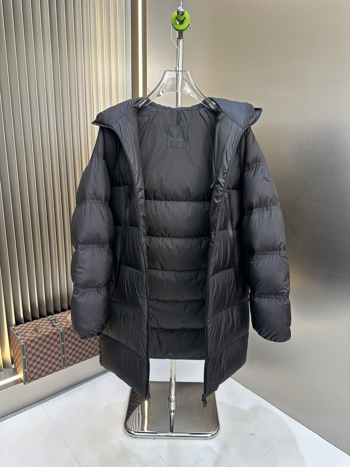 Moncler Hooded Long Quilted Down Coat