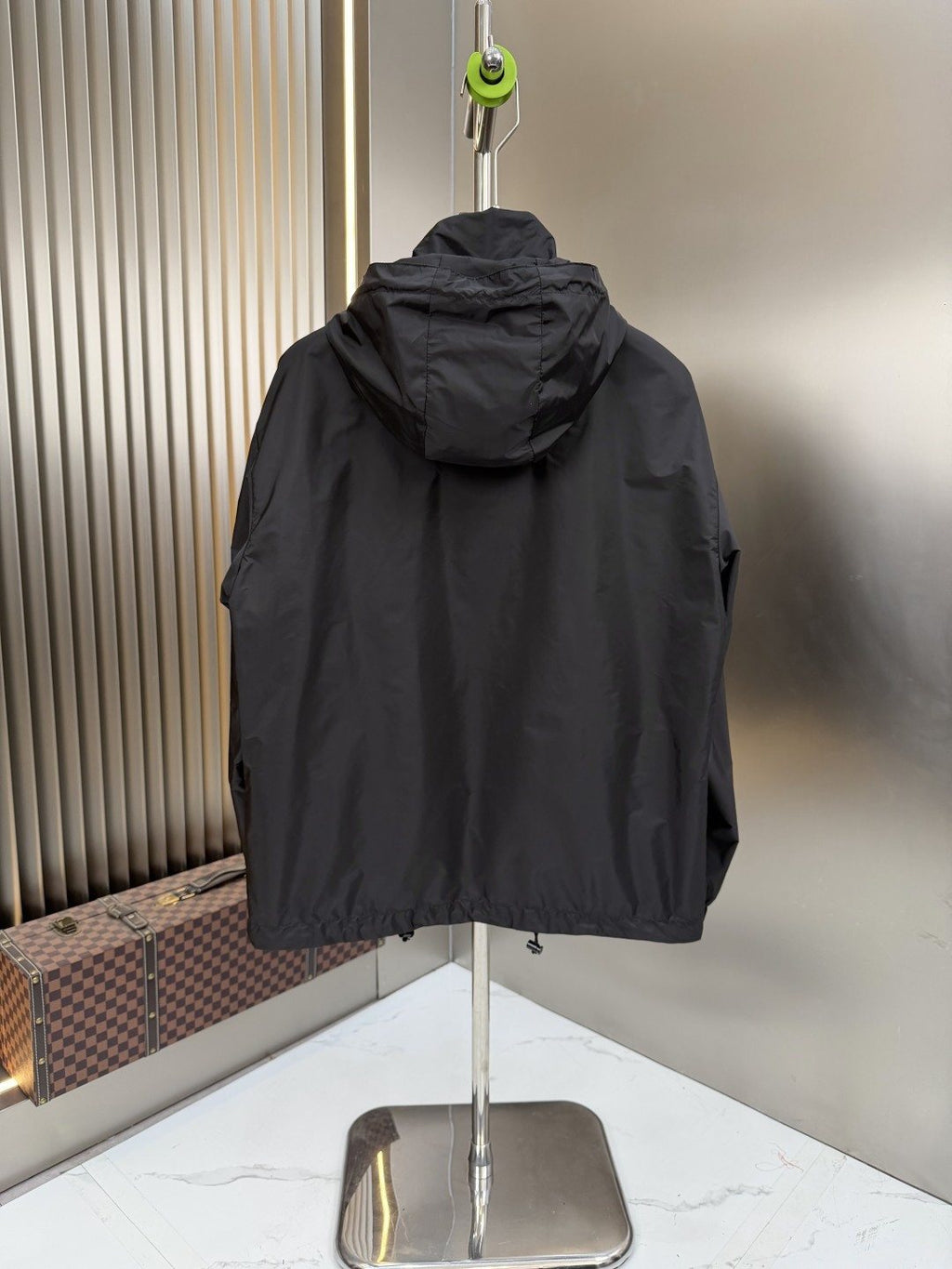 Prada Triangular Logo Hooded Windbreaker