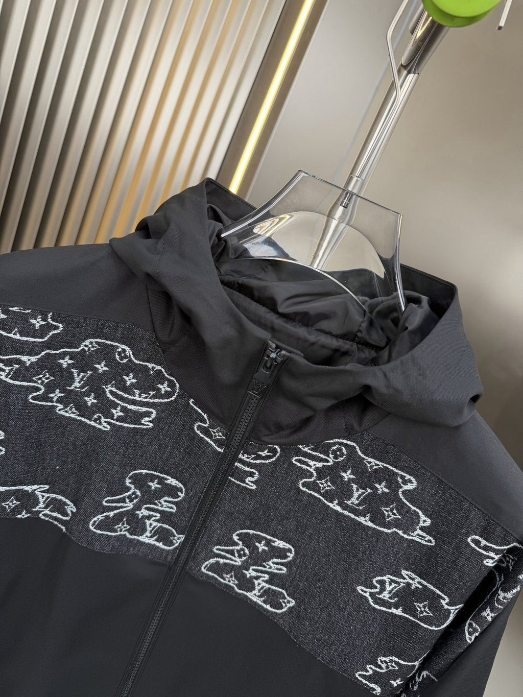 LV Hooded Cloud-Panel Zip Jacket