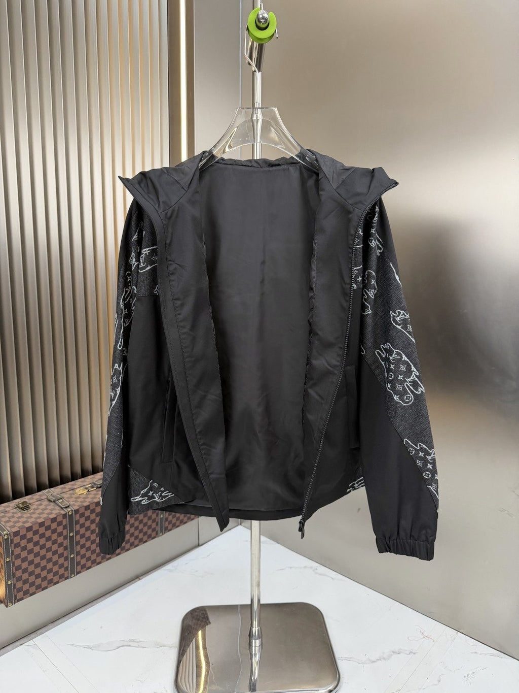 LV Hooded Cloud-Panel Zip Jacket