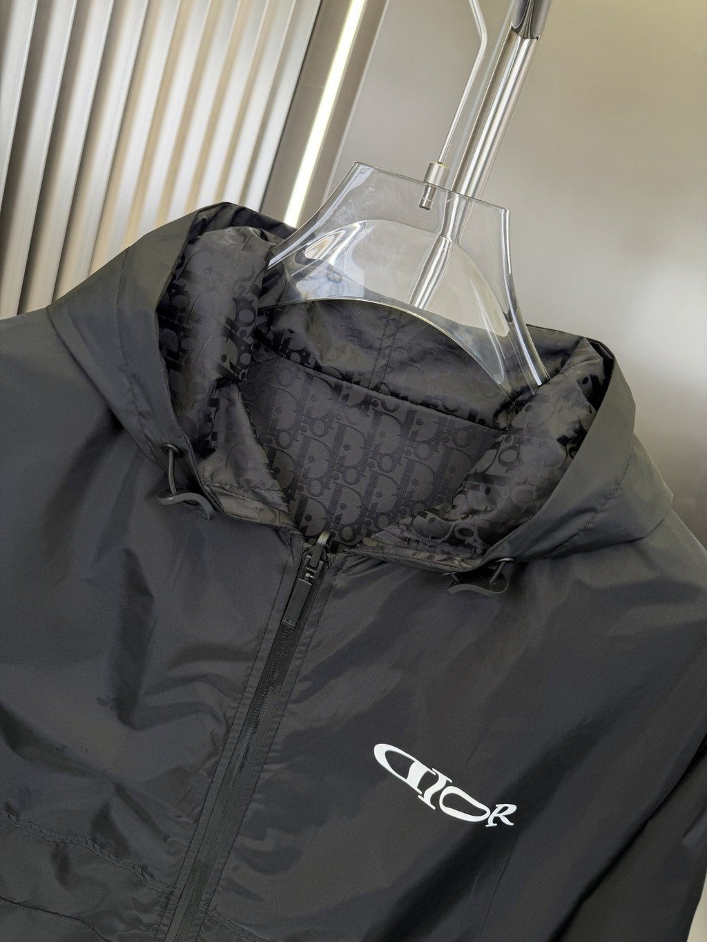 Dior Wordmark Panel Hooded Windbreaker