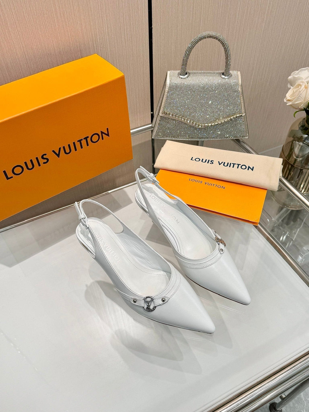 6AM SLINGBACK HIGH HEELS 55 MM IN WHITE LAMBSKIN