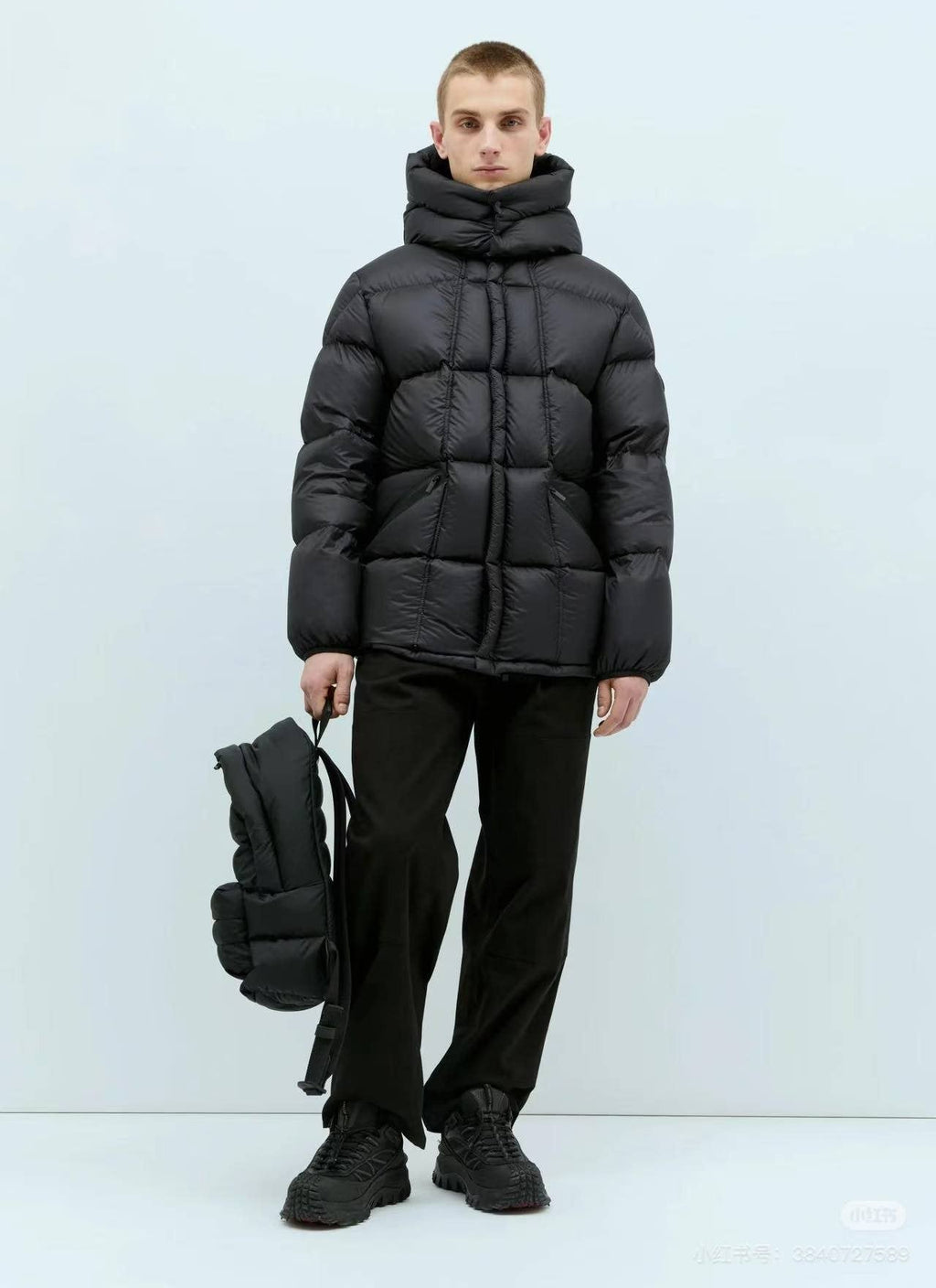 Moncler Black Hooded Puffer Coat