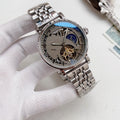 Gray Skeleton Dial Silver Bracelet Watch