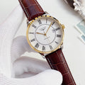Longines Brown Leather Strap Watch