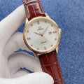 OMEGA Brown Leather Strap Watch